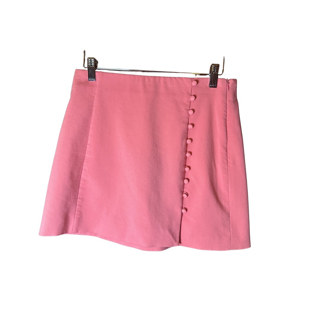 Zara Size Small Coral Mini Skirt with Faux Buttons